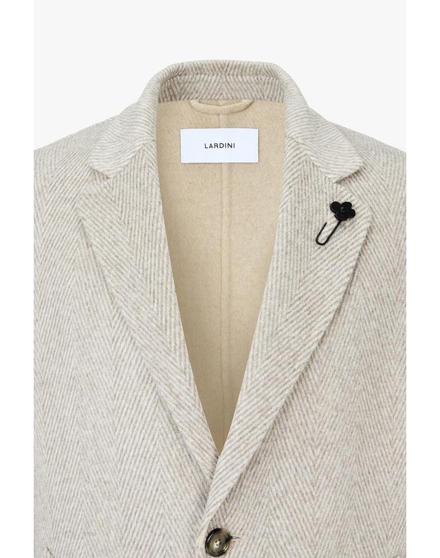 라르디니 [LARDINI] 쉐브론 패턴 캐주얼 싱글 코트_베이지 1915308001 착용컷
