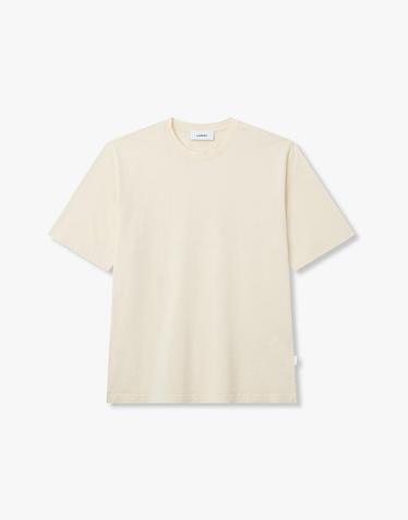 [LARDINI] 실크 코튼 저지 티셔츠 크림 1916128132
