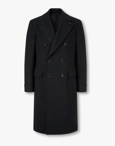 [LARDINI] 헤링본 더블 폴로 코트_챠콜 1936308111