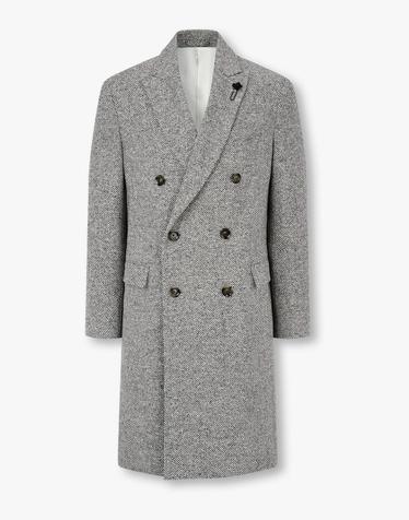 [LARDINI] 헤링본 클래식 더블 코트_그레이 1936308105
