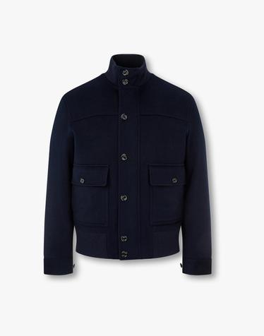 [LARDINI] 울 블렌드 크롭 블루종 _네이비 1936310105