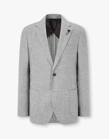 [LARDINI] 멜란지 헤링본 싱글 자켓 _그레이 1936302109