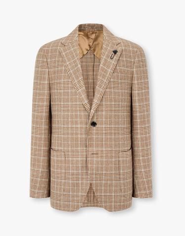 라르디니 [LARDINI] 글렌 체크 캐시미어 자켓 _카멜 1936302203