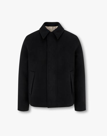 [LARDINI] 셔츠 카라 집업 블루종_블랙 1936310110