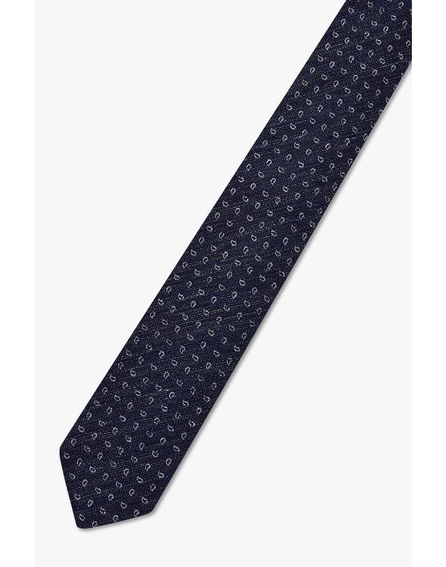 라르디니 [LARDINI] 린넨 실크 클래식 타이_네이비 1916138103 착용컷