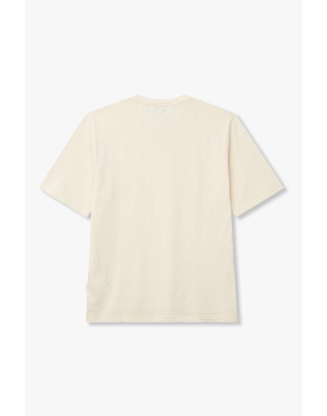 라르디니 [LARDINI] 실크 코튼 저지 티셔츠 크림 1916128132 착용컷