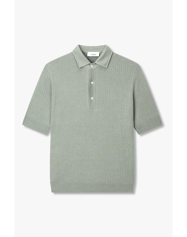 라르디니 [LARDINI] 청키 리브드 폴로 니트_카키 1916128125 착용컷