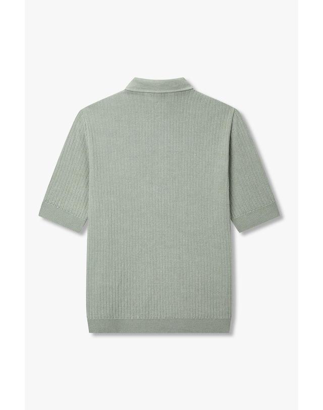 라르디니 [LARDINI] 청키 리브드 폴로 니트_카키 1916128125 착용컷