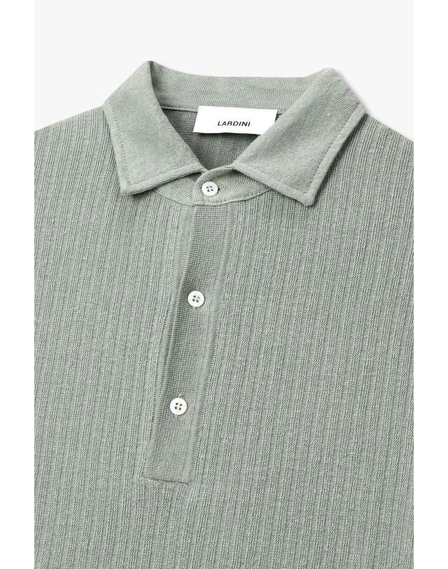 라르디니 [LARDINI] 청키 리브드 폴로 니트_카키 1916128125 착용컷