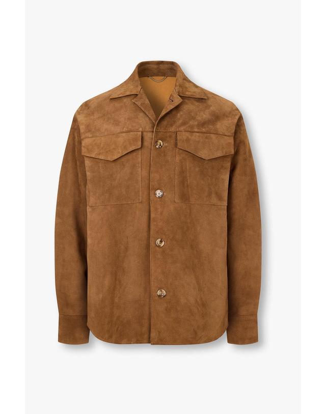 라르디니 [LARDINI] 멀티 포켓 스웨이드 셔츠 자켓_카멜 1916110105 착용컷