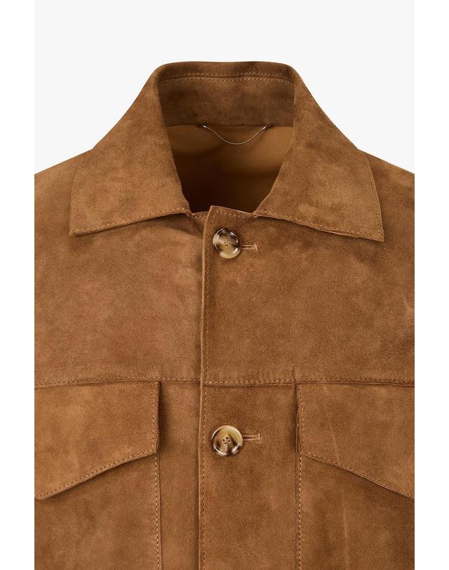 라르디니 [LARDINI] 멀티 포켓 스웨이드 셔츠 자켓_카멜 1916110105 착용컷