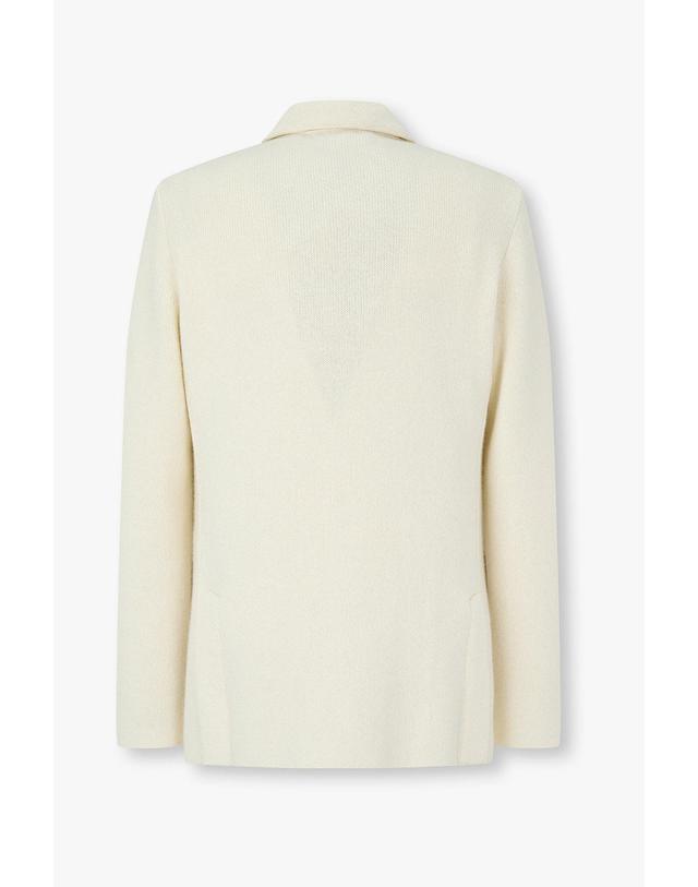 라르디니 [LARDINI] 캐시미어 솔리드 니트 자켓_크림 1936328104 착용컷