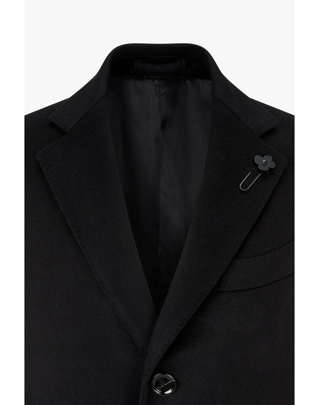 라르디니 [LARDINI] 워터프루프 캐시미어 캐주얼 코트_블랙 1936308102 착용컷