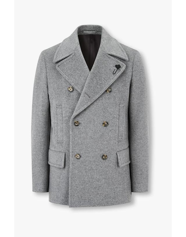 라르디니 [LARDINI] 울 더블 피코트_그레이 1936308107 착용컷