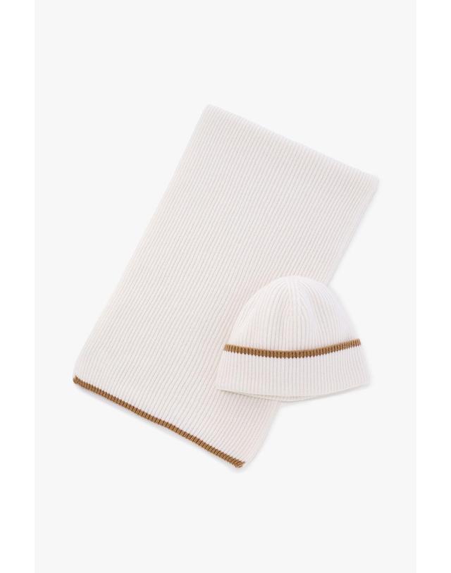 라르디니 [LARDINI] 캐시미어 울 머플러 비니 세트_크림 1936337101 착용컷