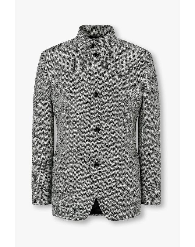라르디니 [LARDINI] 차이나카라 헤링본 컨템 자켓 _그레이 1936302113 착용컷