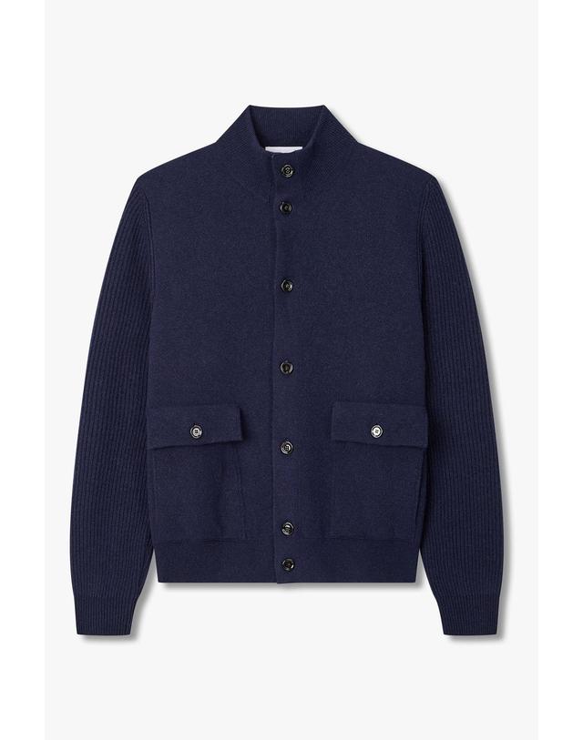 라르디니 [LARDINI] 차이나 카라 니트 아우터 _네이비 1936328109 착용컷