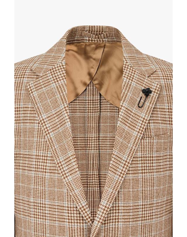 라르디니 [LARDINI] 글렌 체크 캐시미어 자켓 _카멜 1936302203 착용컷