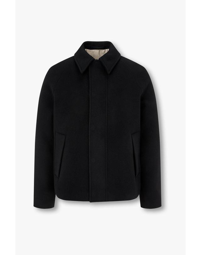 라르디니 [LARDINI] 셔츠 카라 집업 블루종_블랙 1936310110 착용컷