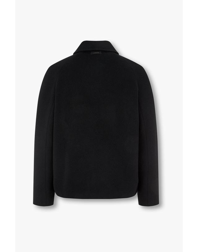 라르디니 [LARDINI] 셔츠 카라 집업 블루종_블랙 1936310110 착용컷