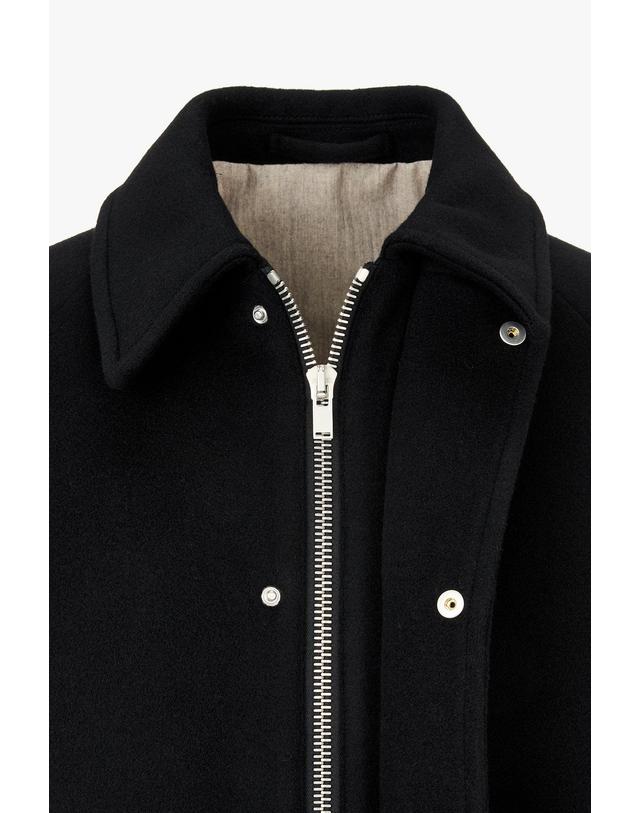 라르디니 [LARDINI] 셔츠 카라 집업 블루종_블랙 1936310110 착용컷