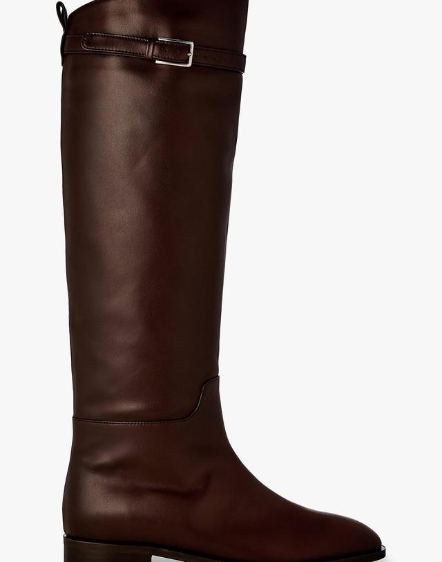 델라라나 [DELLA LANA] BUCKLE RIDING BOOTS_브라운 DL16389703 착용컷