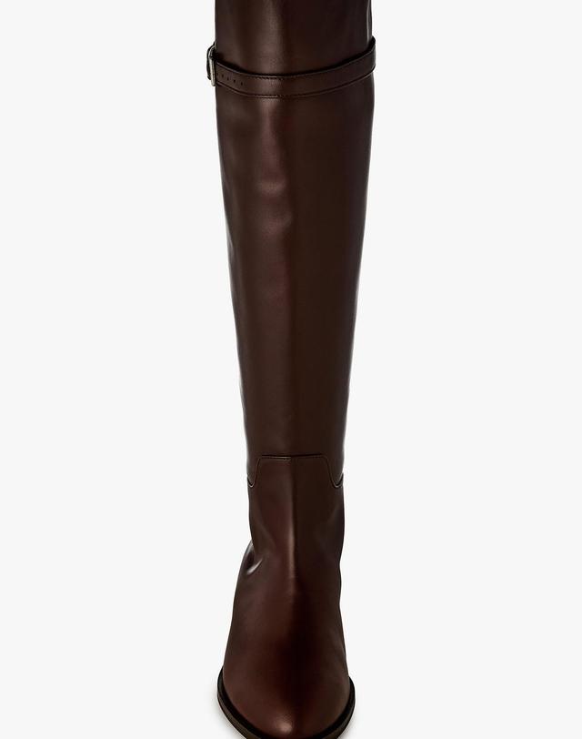 델라라나 [DELLA LANA] BUCKLE RIDING BOOTS_브라운 DL16389703 착용컷