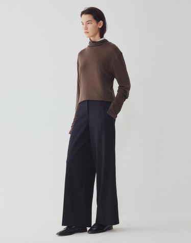[ILAIL] 울 블렌드 터틀넥 티셔츠 _다크 브라운 IA16340810