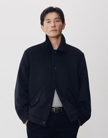26FW 울 블렌드 블루종 네이비