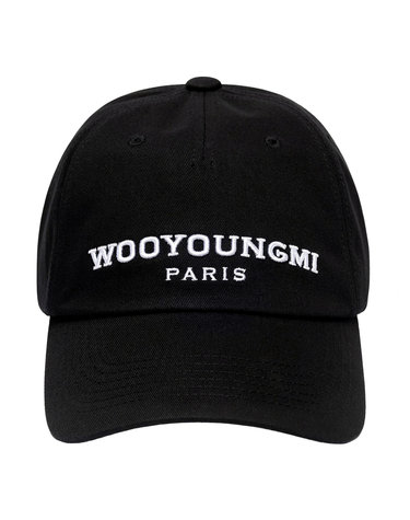 우영미 엠브로이드 로고 볼캡 블랙 W263CA52 661B
