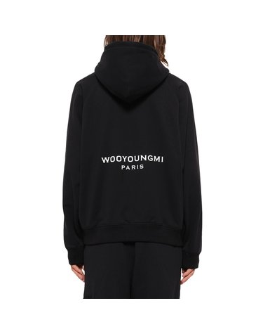 우영미 백로고 후드 티셔츠 블랙 W263TS37 741B