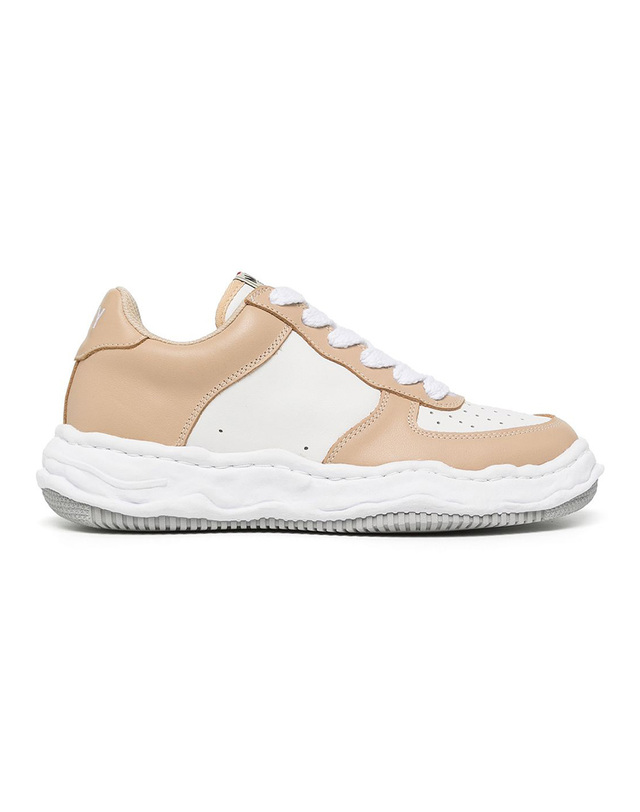 메종미하라야스히로 미하라야스히로 웨인 레더 스니커즈 A08FW706 BEIGE WHT 착용컷