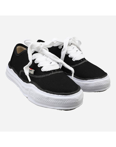 [미하라야스히로]6S A02FW704 BLACK 베이커 OG 솔 캔버스 로우 컷 스니커즈