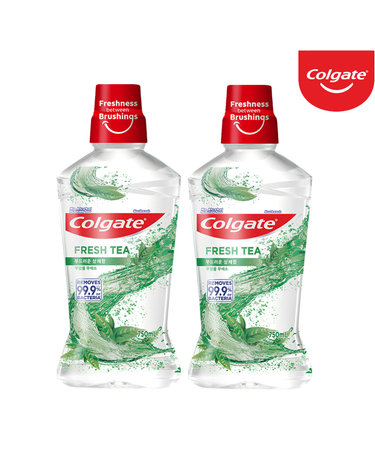 콜게이트 가글 구취 입냄새 제거 마우스워시 후레쉬 티 750ml 2개