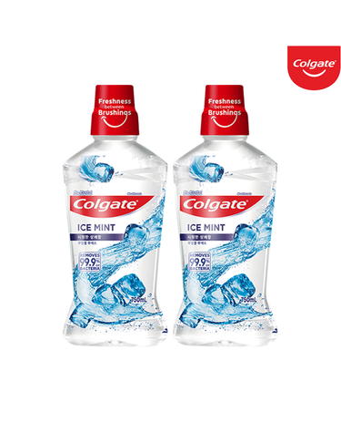 콜게이트 가글 구취 입냄새 제거 마우스워시 아이스민트 750ml 2개