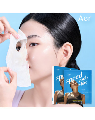 아에르 기미 주름 미백 쿨링 진정 케어 스피드 쿨앤 화이트 마스크팩 5매입x3개