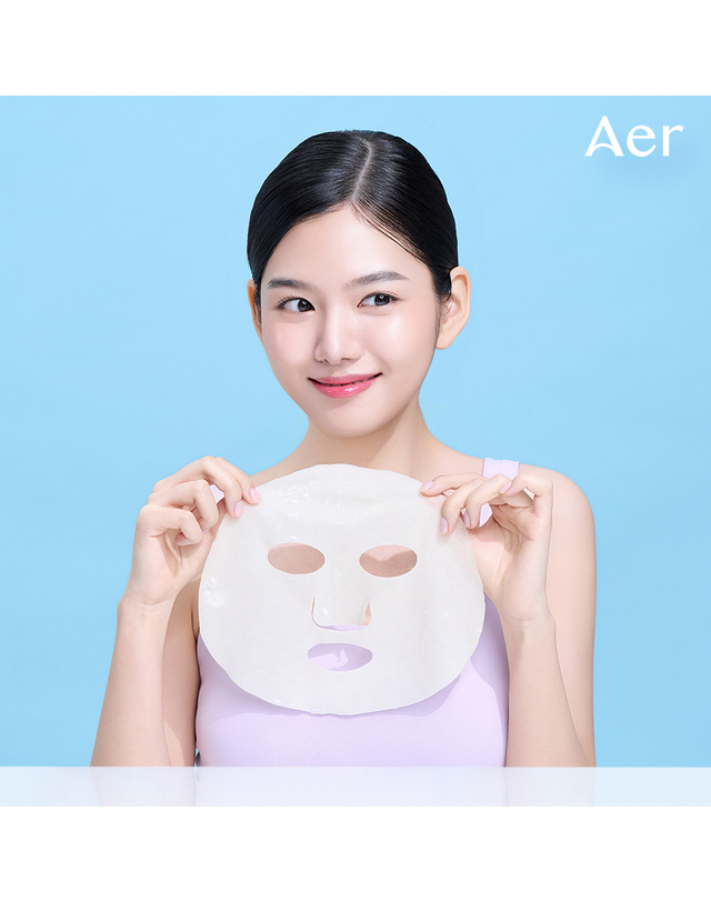 아에르 아에르 기미 주름 미백 쿨링 진정 케어 스피드 쿨앤 화이트 마스크팩 5매입 착용컷