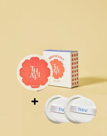 [리필2개 추가][신생아부터 성인까지 온가족 선케어] 띠아프 쉴드 선팩트 본품 15g+리필 15g 2개