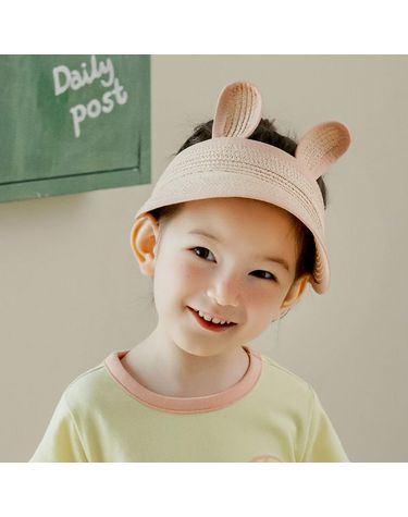 [보리보리] SIZE~6Y 래빗 밀짚 아기 썬캡