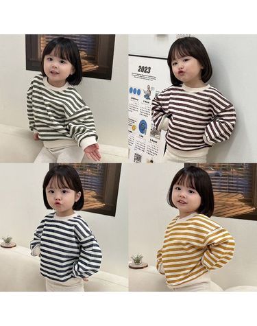 [보리보리] 쥬리 오버핏 맨투맨 국내산 유아동 티셔츠 데일리