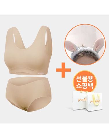 [보리보리] 푸딩밴드 세트 C 우노브라+팬티+세안밴드세트+쇼핑백