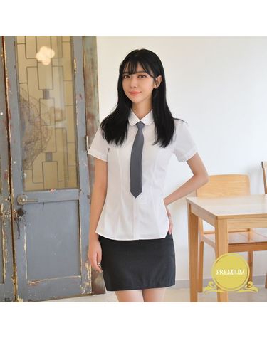 [보리보리] 프리미엄 스판 여자 반팔 셔츠 둥근카라
