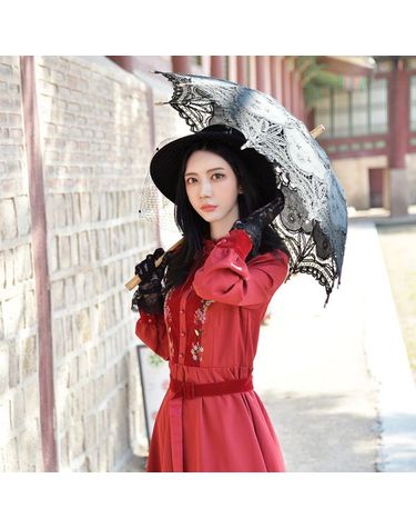 [보리보리] 경성의상 개화기의상 레이스 양산 블랙