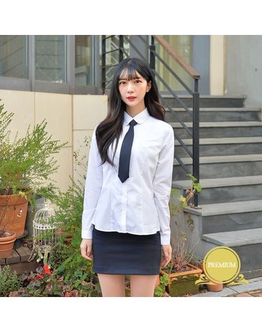 [보리보리] 프리미엄 스판 여성 둥근카라 셔츠 컬러체크