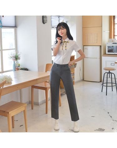 [보리보리] 하복 스판 진그레이 교복바지 여자