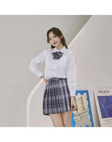 [보리보리] 심플 포켓 긴팔 블라우스 교복셔츠 교복 학생복