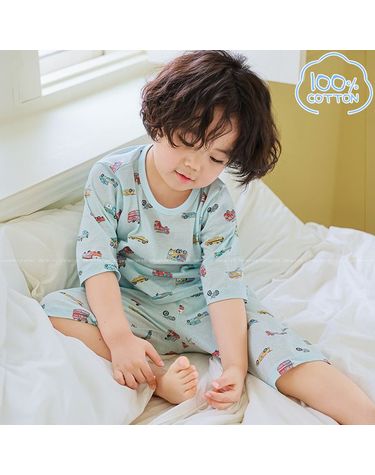 [보리보리] 바풀 PL SS43-04 아동내복 순면 7부 유아 아동 봄 실내복 잠옷 상하