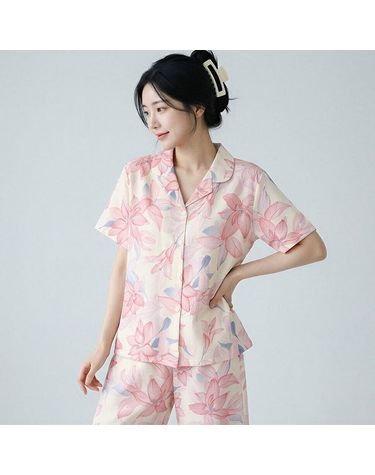 [보리보리] 바풀 TB ENNE 1812-11 여성 카라 잠옷 상하세트 반팔 봄 여름 가벼운 쿨 실내복 0