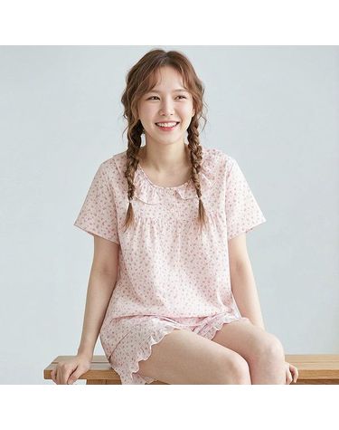 [보리보리] 바풀 TB ENNE 1812-38 여성 반팔 잠옷 상하세트 봄 여름 가벼운 쿨 실내복