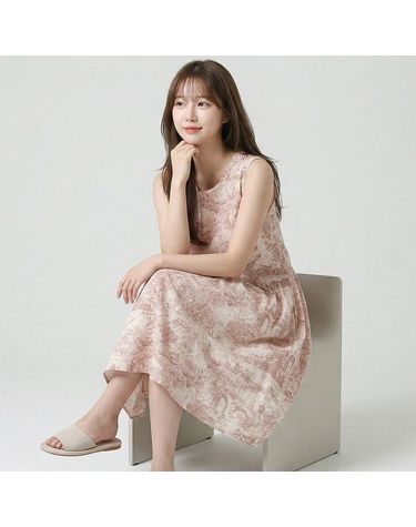 [보리보리] 바풀 LSR OPS 여성 잠옷 나시 원피스 면레이온 쿨링 봄여름 실내복 베르샤유 트왈 드레스